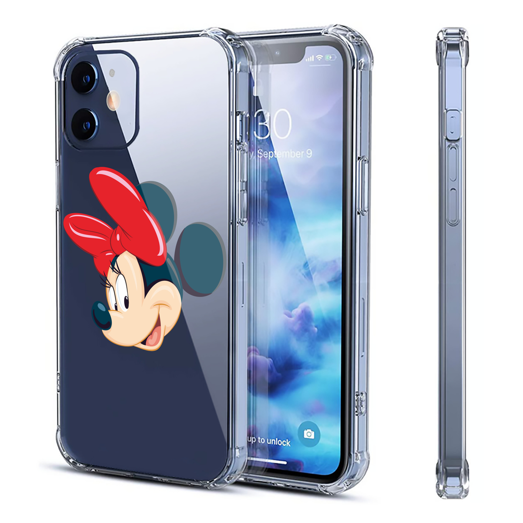 （画像用） ミッキーマウス Mickey Mouse 【iPhone 12シリーズ対応】透明スマホケース（クリアソフトケース）